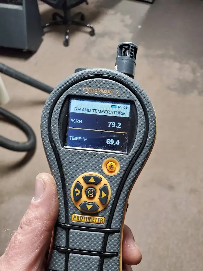 Moisture meter humidity assessment for Fire & Smoke Damage Restoration in The Colony