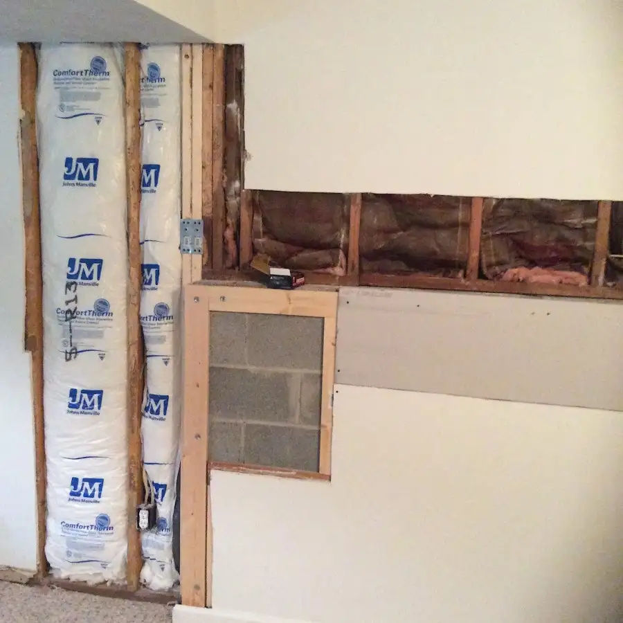 Wall insulation replacement during Basement Flood Cleanup in The Colony